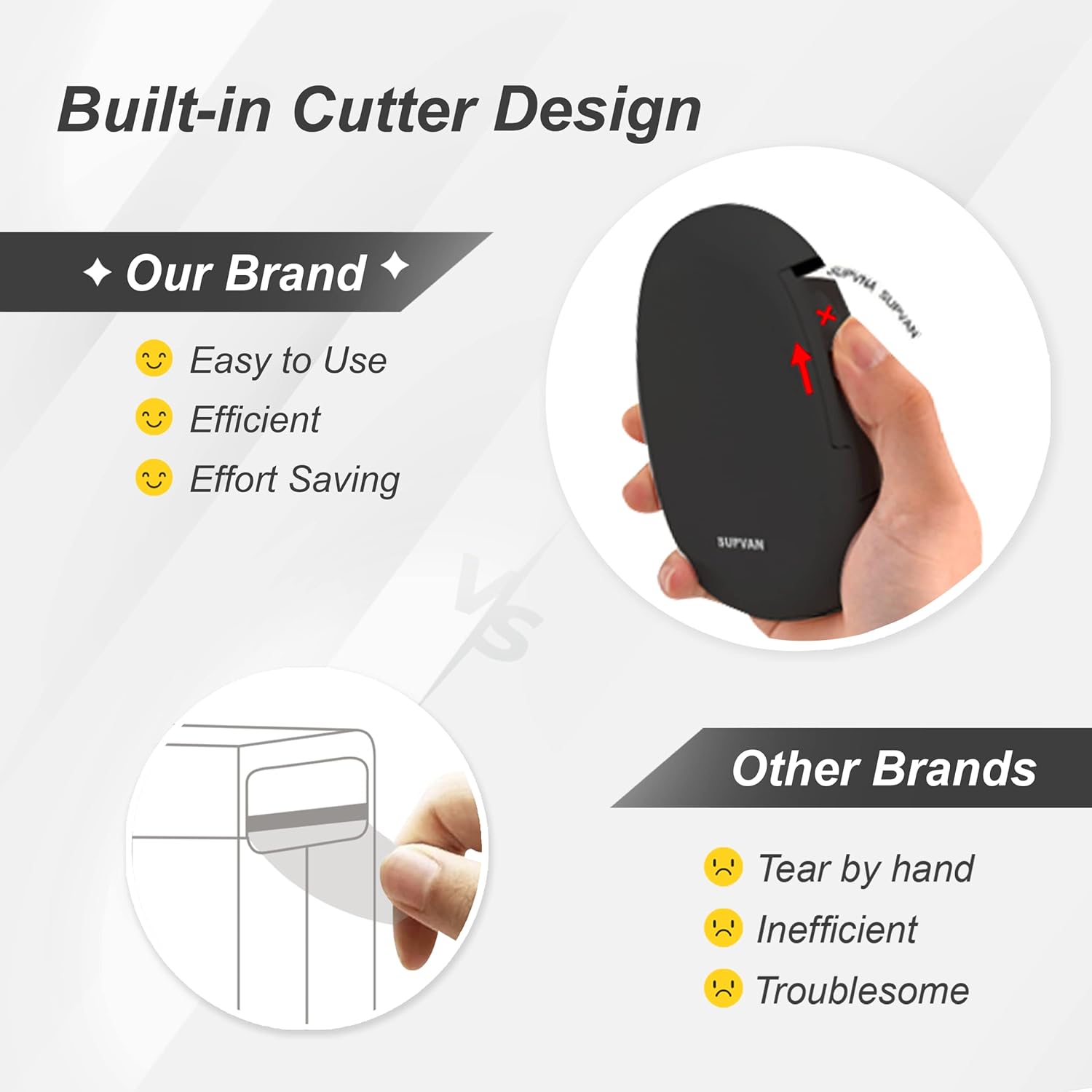 Label Makers SUPVAN E10 Black with 2 Continuous Tapes White : Office Products