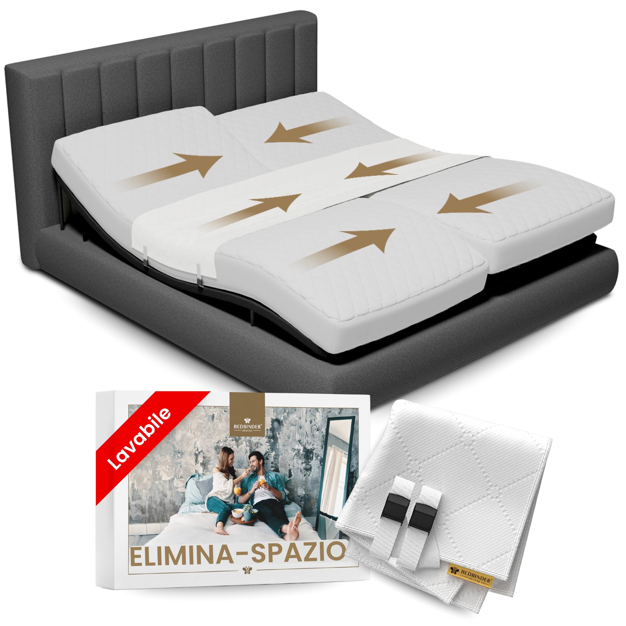 Connettore per Materassi 230 x 50 cm - Unire Due Materassi Singoli , Convertitore da Letto Matrimoniale A