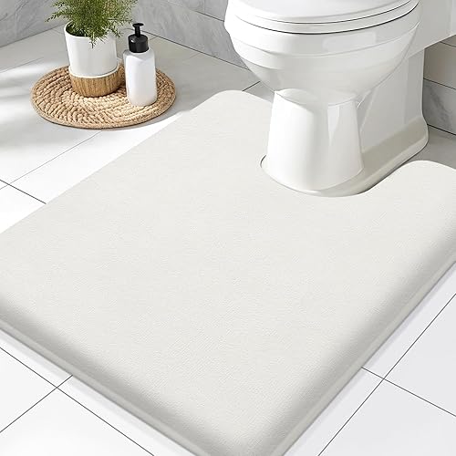 Miniatura 152 de Smiry Tapete de baño de espuma viscoelástica de 24 x 16 pulgadas, extra suave y absorbente, antideslizante, lavable para suelo, ducha y bañera,