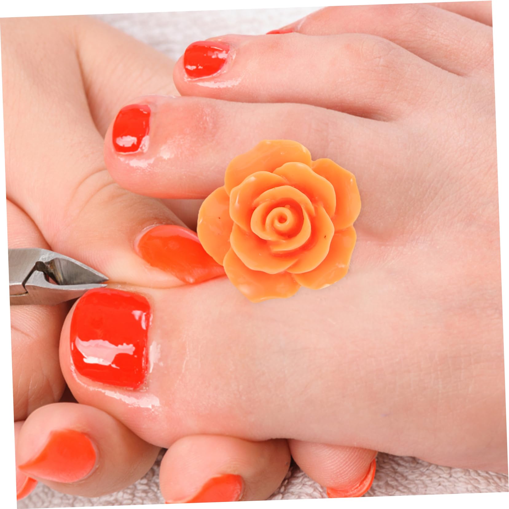 HAPINARY Toe Separators for Women 8 Pcs Silicone Toe Spacers for Nail Art and Protect Nails