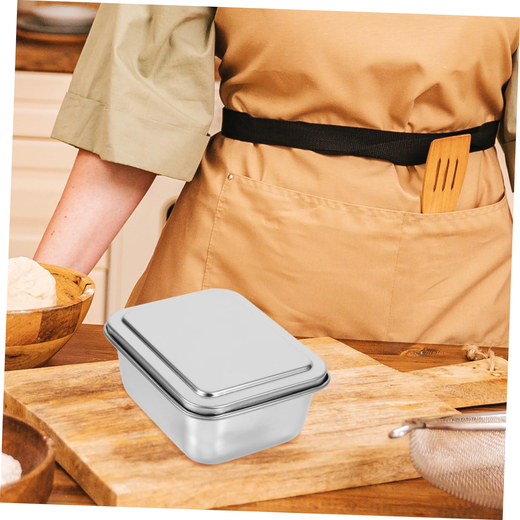 Unomor Tiramisu Box with Lid Stainless Steel Baking Mold for Cakes Easy Storage for Desserts Party Favors for Tiramisu and Bread