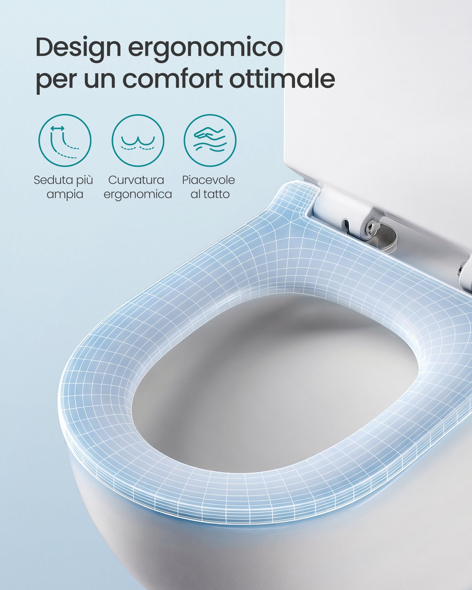 SONGMICS Sedile WC a Forma di D Lungo, Copriwater a Chiusura Rallentata, Sgancio Rapido, Asse WC Universale Facile da Montare, Sedile Water in Urea-duroplast, Regge 300 kg, Bianco BTL102WZ01