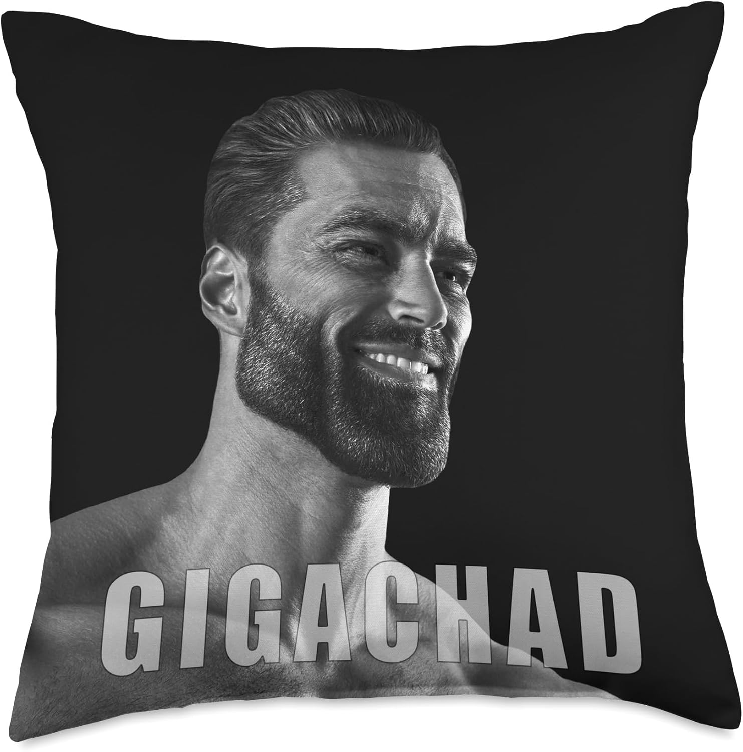 GigaChad - Absolute Chad, Sigma Male Grindset, Ultimate Man Throw Pillow