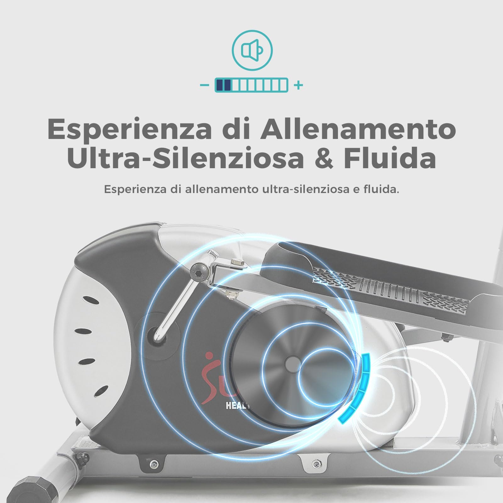 Sunny Health & Fitness Upright Ellittica per Total Body Arm Leg Allenamento | Allenamento Total Body, Resistenza Magnetica Regolabile, Basso Impatto, Funzione Smart, Monitor Digitale, Bluetooth