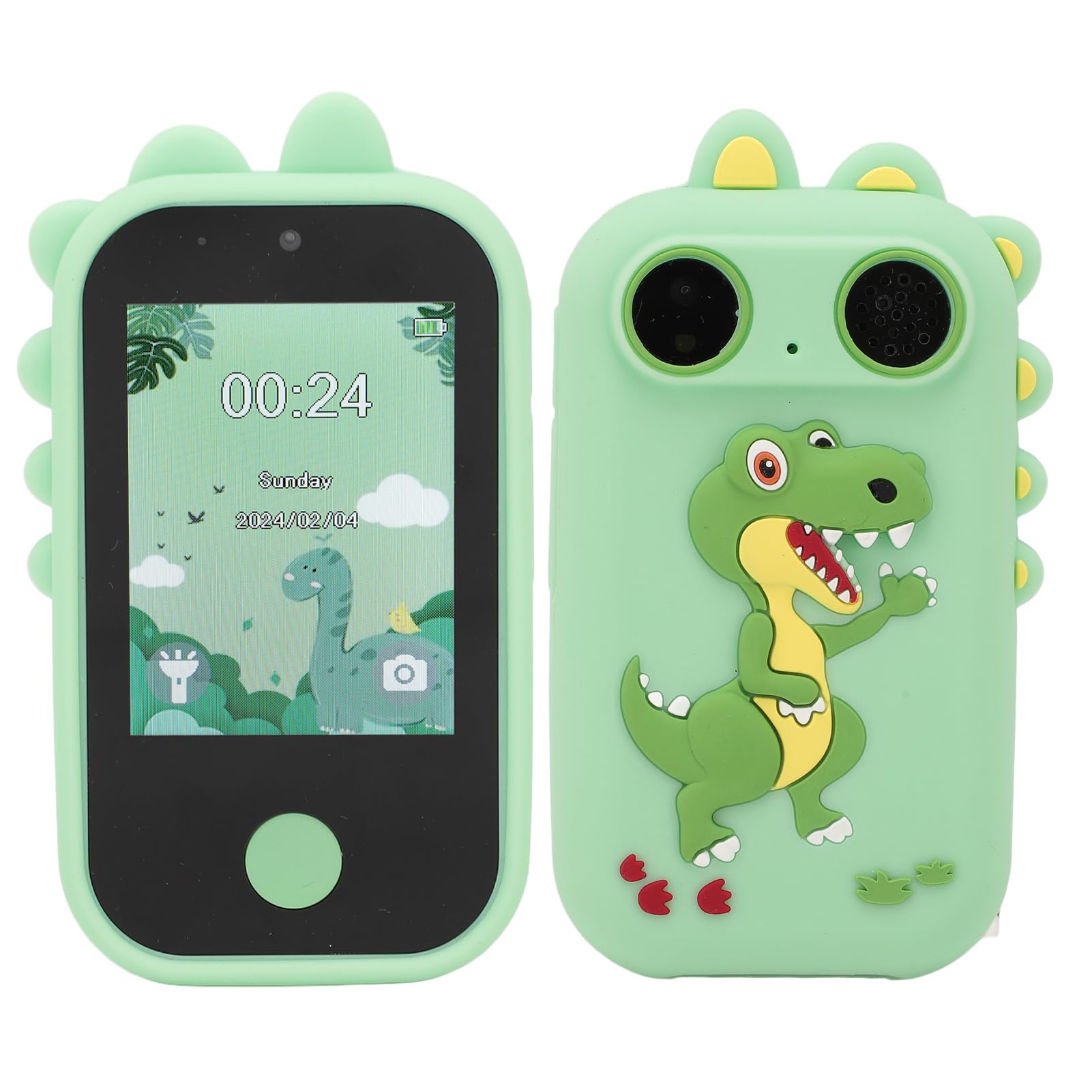Kids Smart Phone for Girls Boys, 2.8in Touch Screen, 1080P 48MP Cute Kids Smart Phone Toy with Dual Camera, Music Player, Game, Fun Photography (Green)