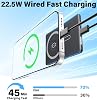 Banco de energía magnético 3 en 1 de 5000mAh para Magsafe, delgado y compacto, 22.5W con carga rápida tipo C, inalámbrico portátil para iPhone 17 16 15 14 13 12 y Watch, negro 5