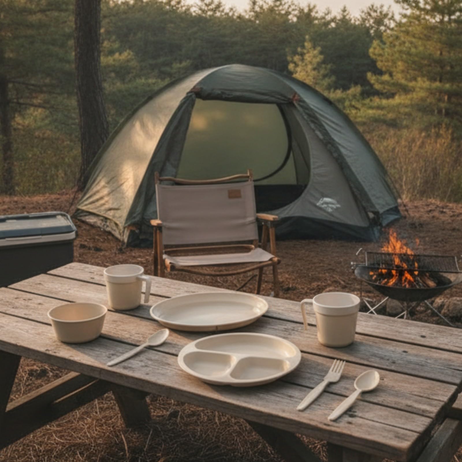 rockible S Camping Réutilible | Léger, Kit Vaisselle Pique-Nique, Pratique, Vaisselle, pr déplacement En Voiture, Campeurs, Familles