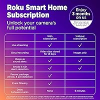 Vista 3 de Roku Indoor Camera for Home Security, 2-Pack - Wired Security Camera with 1080p HD Color Night Vision, Works with Alexa & Google, Motion & Sound
