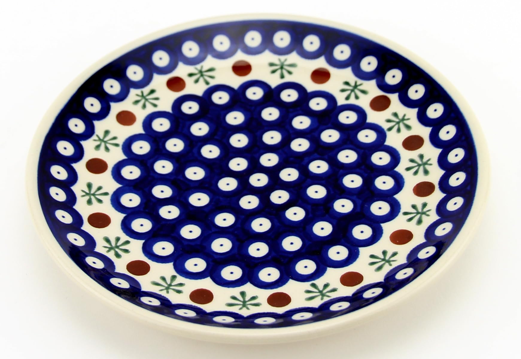 Polish Pottery Plate 7.5 Inch From Zaklady Ceramiczne Boleslawiec #Gu-814-41 Traditional Pattern, 7.5 Inch Diameter