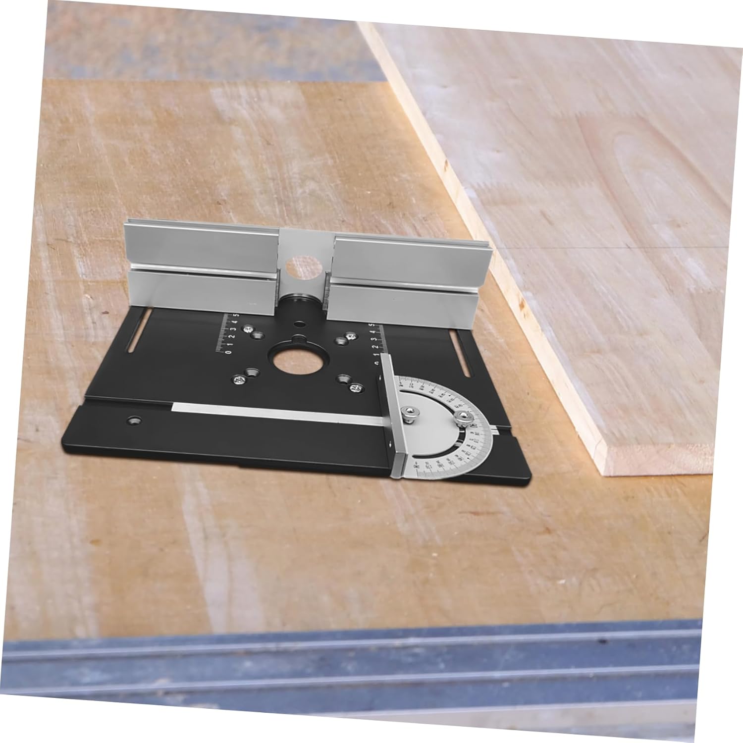 Sosoport 1set Aluminum Alloy Router Table Insert Plate Kit for Woodworking Easy Installation Precision Machined Compact for Trimming Machines and Woodworking Benches