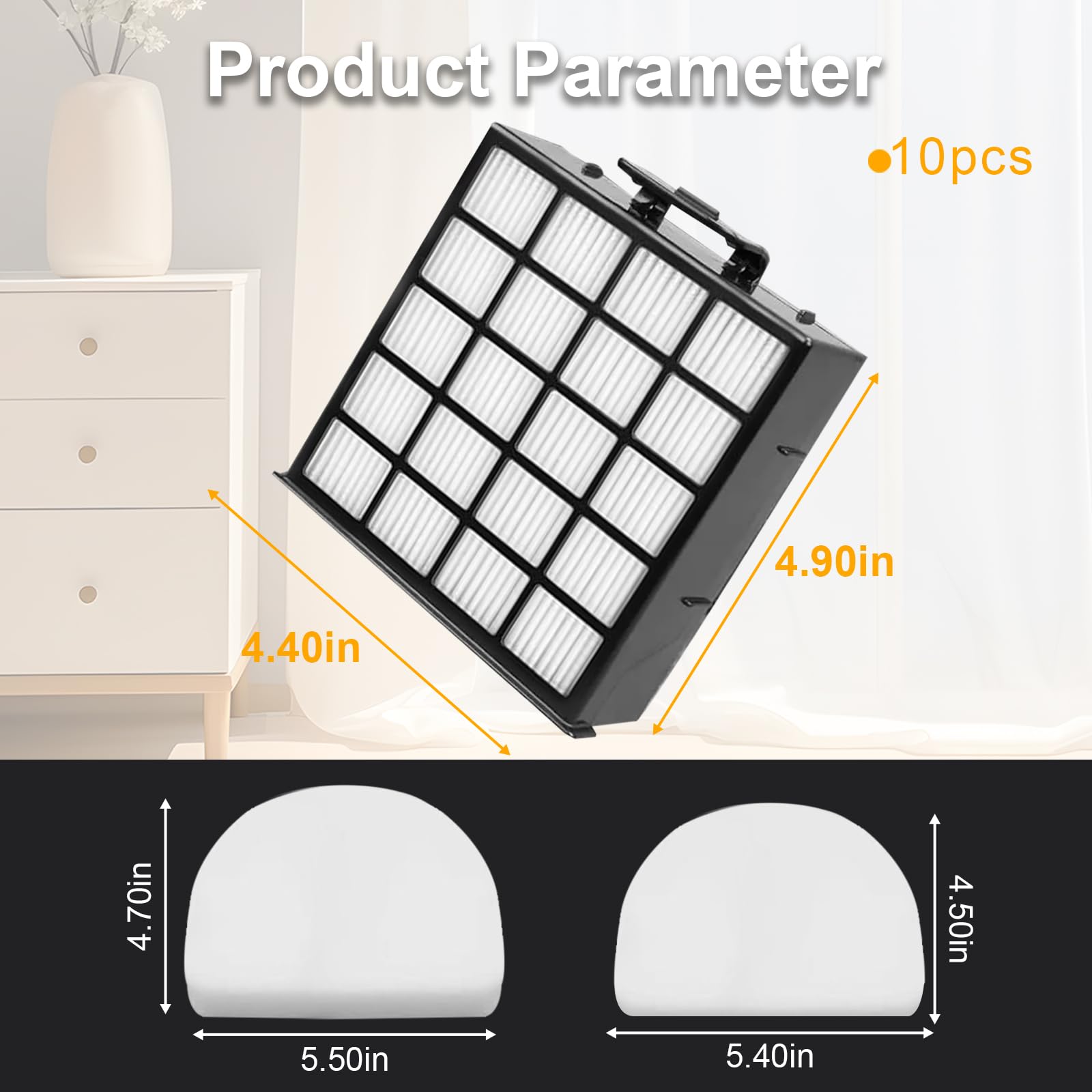 10Pack AZ4002 HEPA Filters Replacement Foam &Felt Filter Compatible with Shark Detect Pro Max Lift-Away Duo Clean AZ4000 AZ4002 AZ4000C Upright Vacuum Cleaner