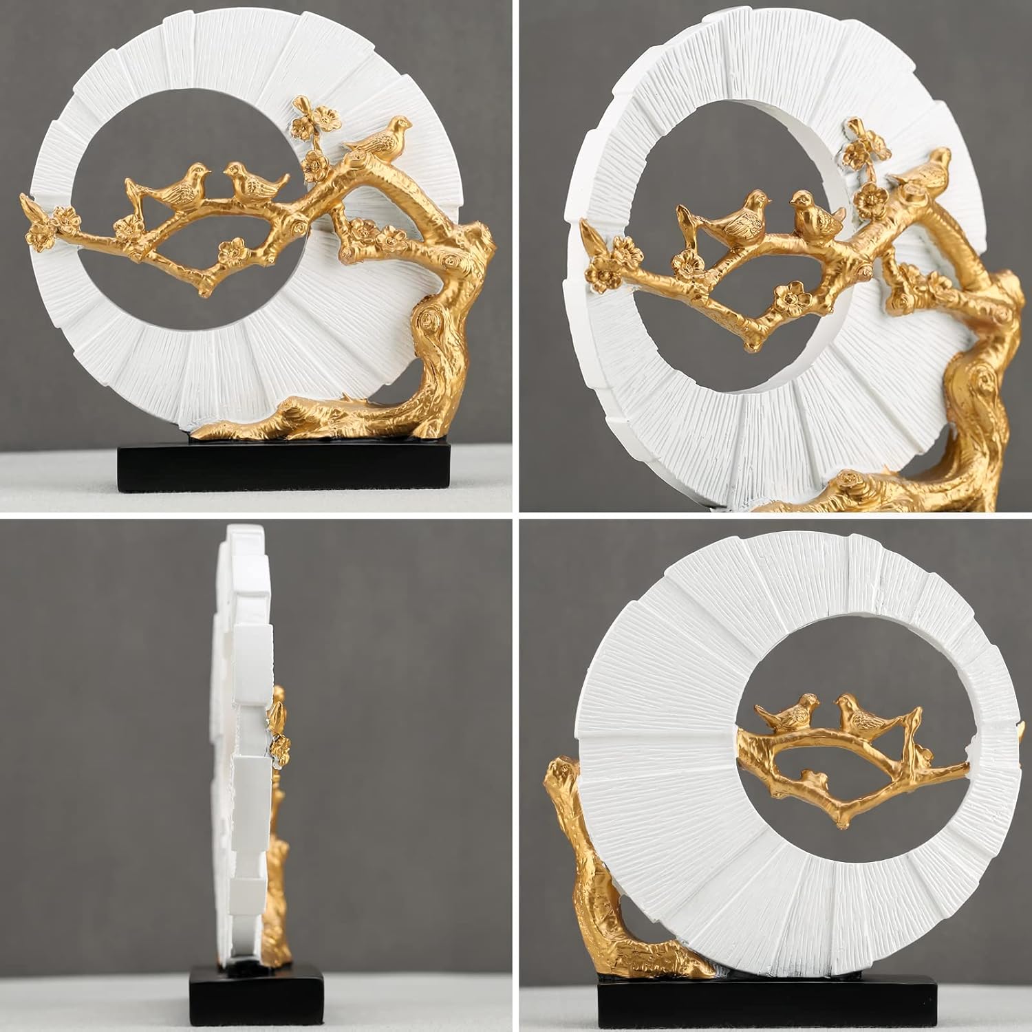 DOVDOV Gold Bird Statue Decor, Gold and White Home Decor, Bird Sculpture Home Decor for Bookshelf Office Shelf on Coffee Table TV Cabinet entryway entryway Decor. - Image 6
