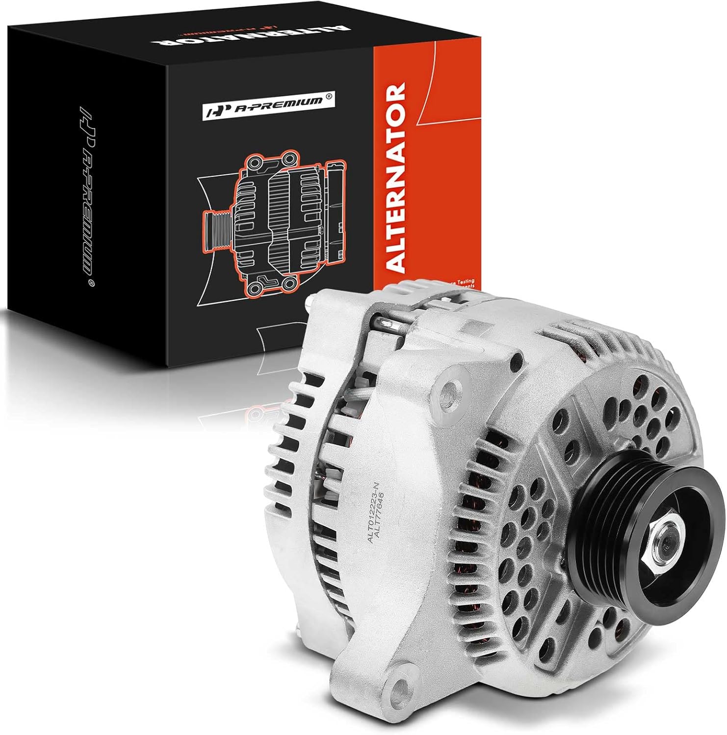 A-Premium Alternator Compatible with Ford E150 E250 2004-2008, E350 E450 Super Duty, Crown Victoria, Thunderbird & Lincoln Town Car 92-95 & Mercury Cougar, 4.6L 5.4L 6.8L, 12V 130A CW 6-Groove Pulley