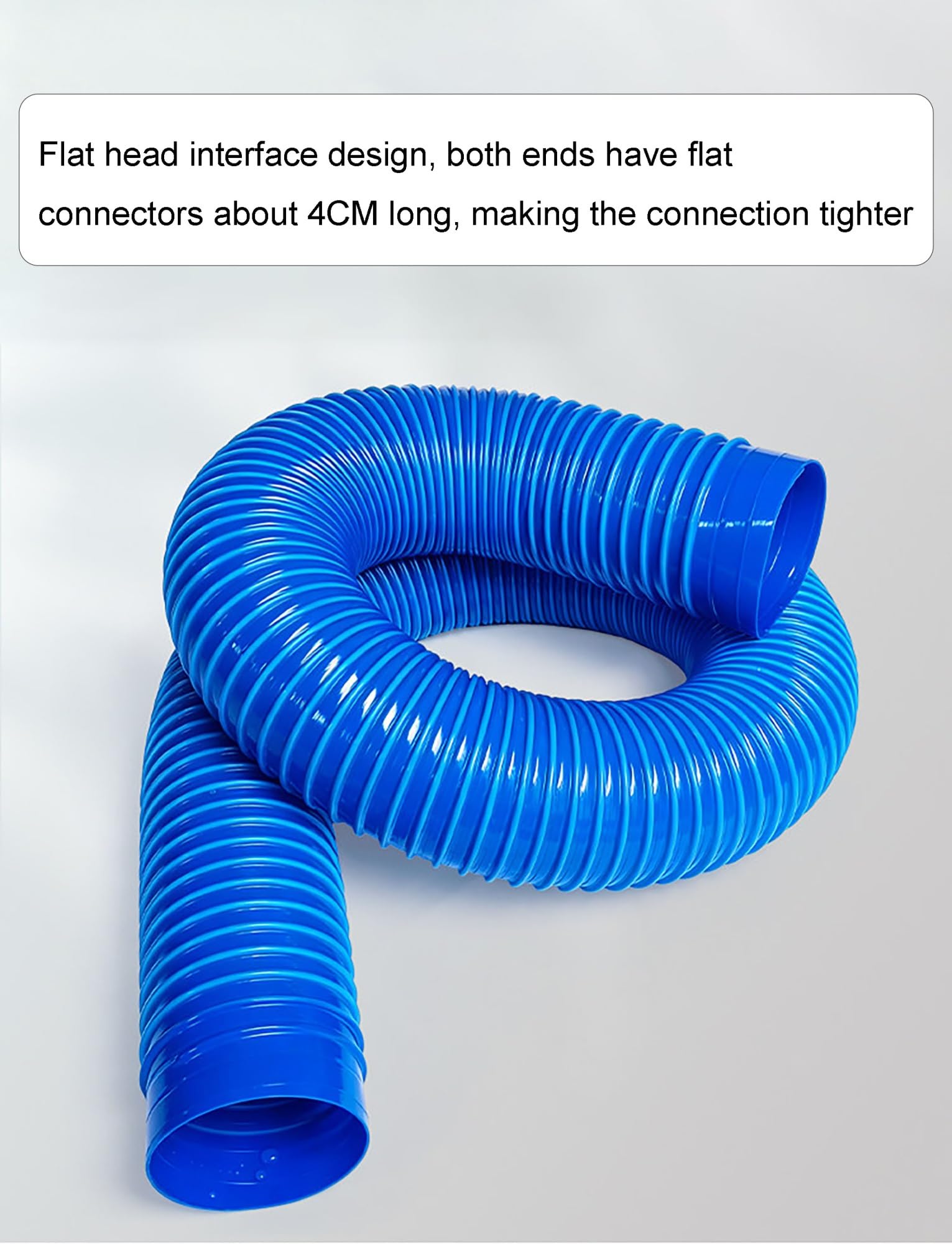 Tubo flex PVC ind. azul, espiral reforzada p/polvo, vent. & drenaje | Manguera PVC Reforzada, -40~80°C, Interior Liso con Acero Revestido, Madera, Drenaje y Residuos(ID 11cm-13.1 ft)