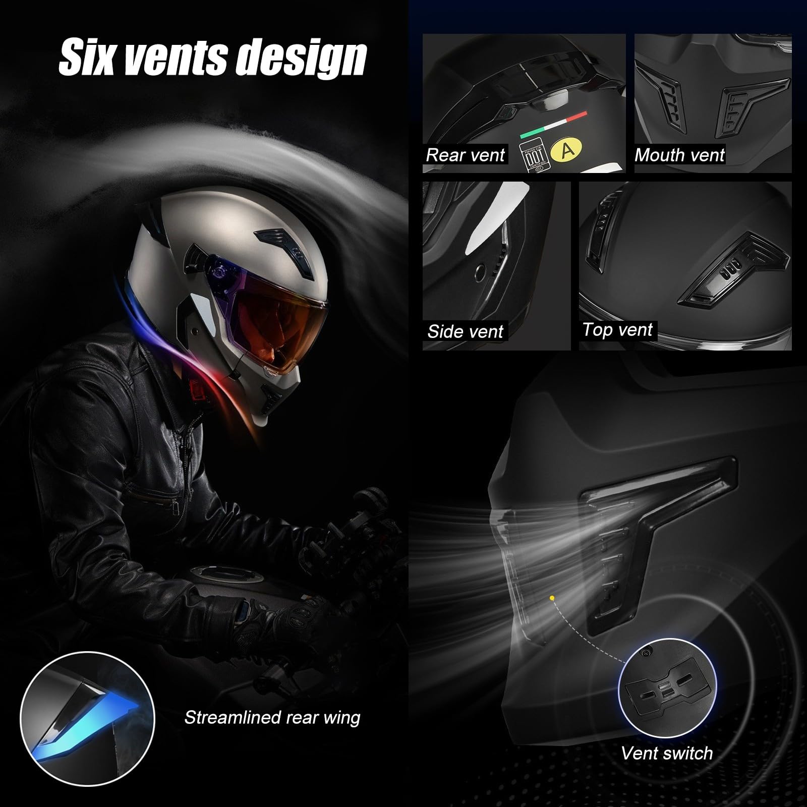 ECE goedgekeurde motorfiets opklapbare voorhelm dubbel vizier lichtgewicht motor integraalhelm, motorcrosshelmen, heren dames scooter straatfiets crash modulaire helm S ~ XXL (55 ~ 64 cm ECE goedgekeurde motorfiets opklapbare voorhelm dubbel vizier lichtgewicht motor integraalhelm, motorcrosshelmen, heren dames scooter straatfiets crash modulaire helm S ~ XXL (55 ~ 64 cm