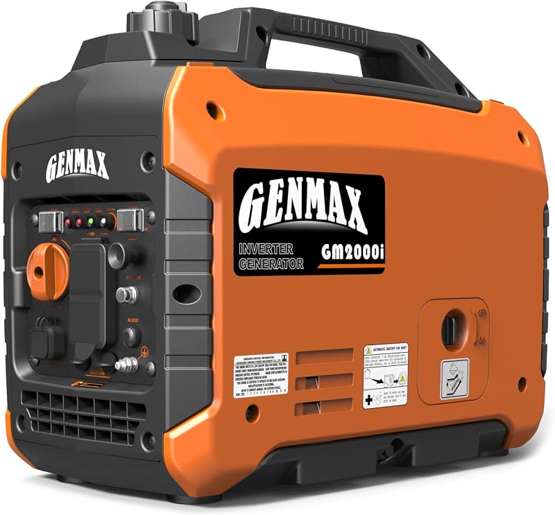 Portable Generator, 2000W Ultra Quiet Gas Engine, EPA Compliant, Eco Mode Function, Ultra Light, Suitable for Backup Home and Camping(GM2000i)