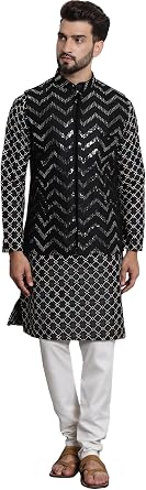 Sojanya Since 1958 MenS Silk Blend Kurta And Pyjama With Nehrujacket