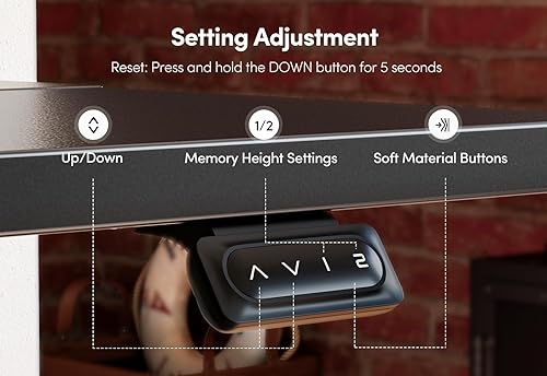 Miniatura 6 de BANTI Escritorio eléctrico de pie ajustable de 48 x 24 pulgadas de altura con bandeja para teclado, escritorio de pie con tablero de empalme, marco