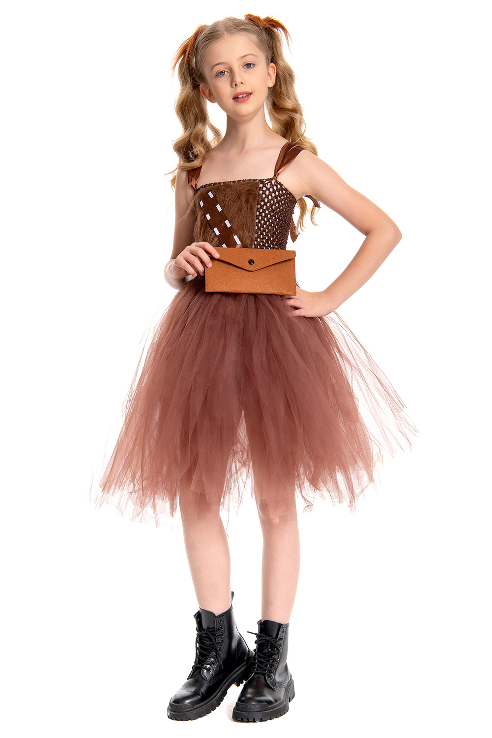 Princess Costume Dress Girls Kids Knight Halloween Tutu Dress Accessories