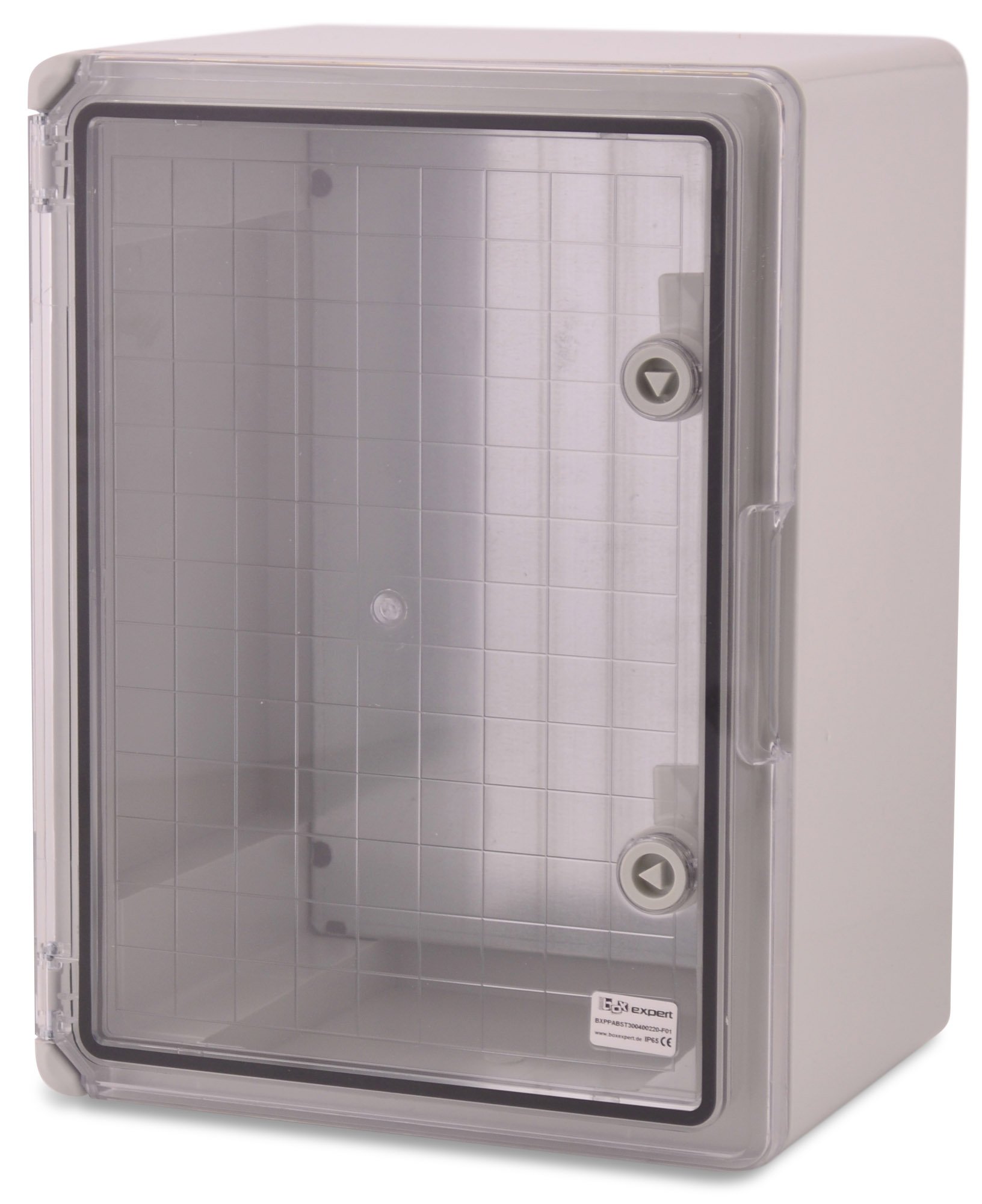 BOXEXPERT Custodia in plastica ABS, IP65, custodia a parete, custodia vuota, 400x300x220mm, grigio, trasparente, custodie serie Fleet