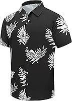 Vista 41 de SheLucki - Camisa hawaiana para hombre, unisex, de manga corta, con botones, para la playa y el verano, ropa casual estampada con sombra de palmas