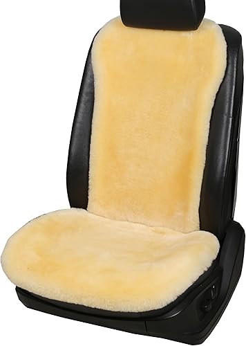 2 paquetes de fundas de asiento delantero de piel de oveja australiana genuina de lana natural, almohadilla protectora suave y cálida para invierno,