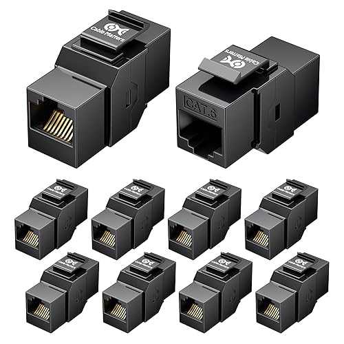 Miniatura 8 de Cable Matters - Paquete de 5 acopladores Keystone Cat6 de 10 Gbps, RJ45 Keystone Jack/Ethernet hembra a conector modular hembra en blanco para panel