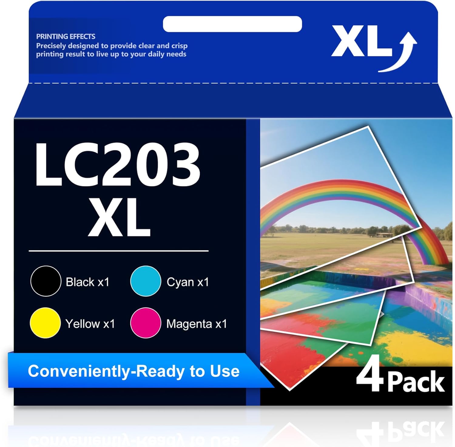 LC203XL Color Ink Cartridge Replacement for Brother LC203 LC201XL LC201 Work with MFC-J4420DW MFC-J480DW MFC-J880DW MFC-J680DW MFC-J885DW Printer (Black, Cyan, Magenta, Yellow)