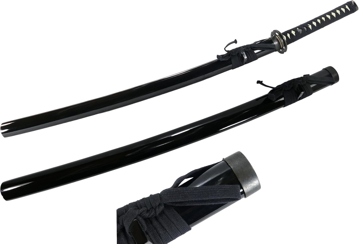 MAKOTO Handmade Practical Musashi Ring Samurai Katana Black Sword Sharp (Full Size Katana)