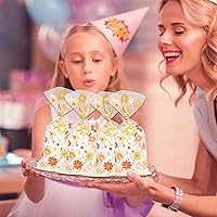 Vista 6 de 100 bolsas de dulces de margaritas, bolsas bohemias de celofán, bolsas de regalo de plástico hippie retro, bolsa de regalo de flores de margarita