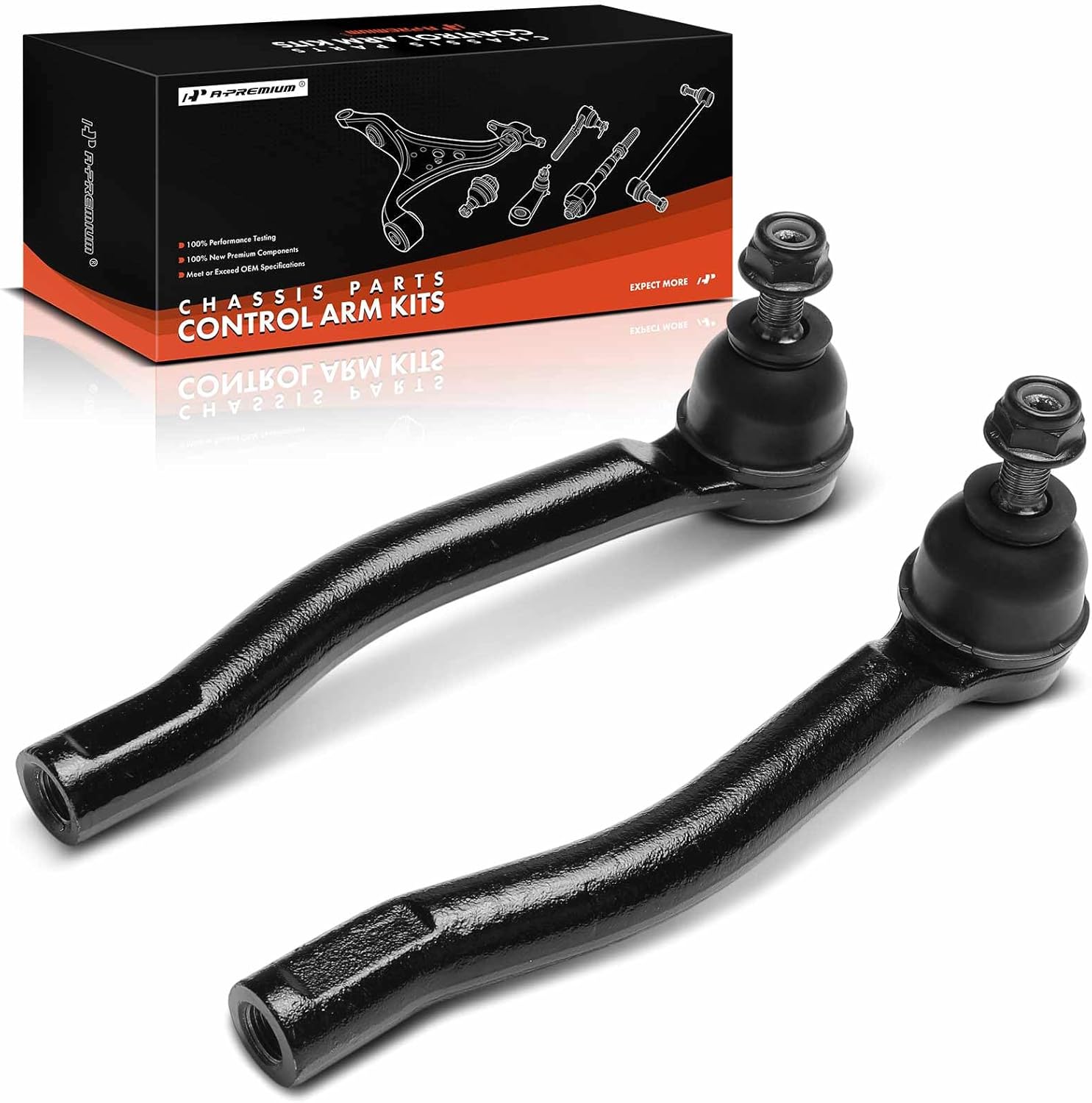 A-Premium 2 x Front Outer Tie Rod Ends, Compatible with Nissan Sentra 2013-2019, Versa 2019-2020, Juke 2011-2017, LEAF 2011-2023, Kicks 2018-2021, NV200 2013-2021 & Chevrolet City Express 2015-2018