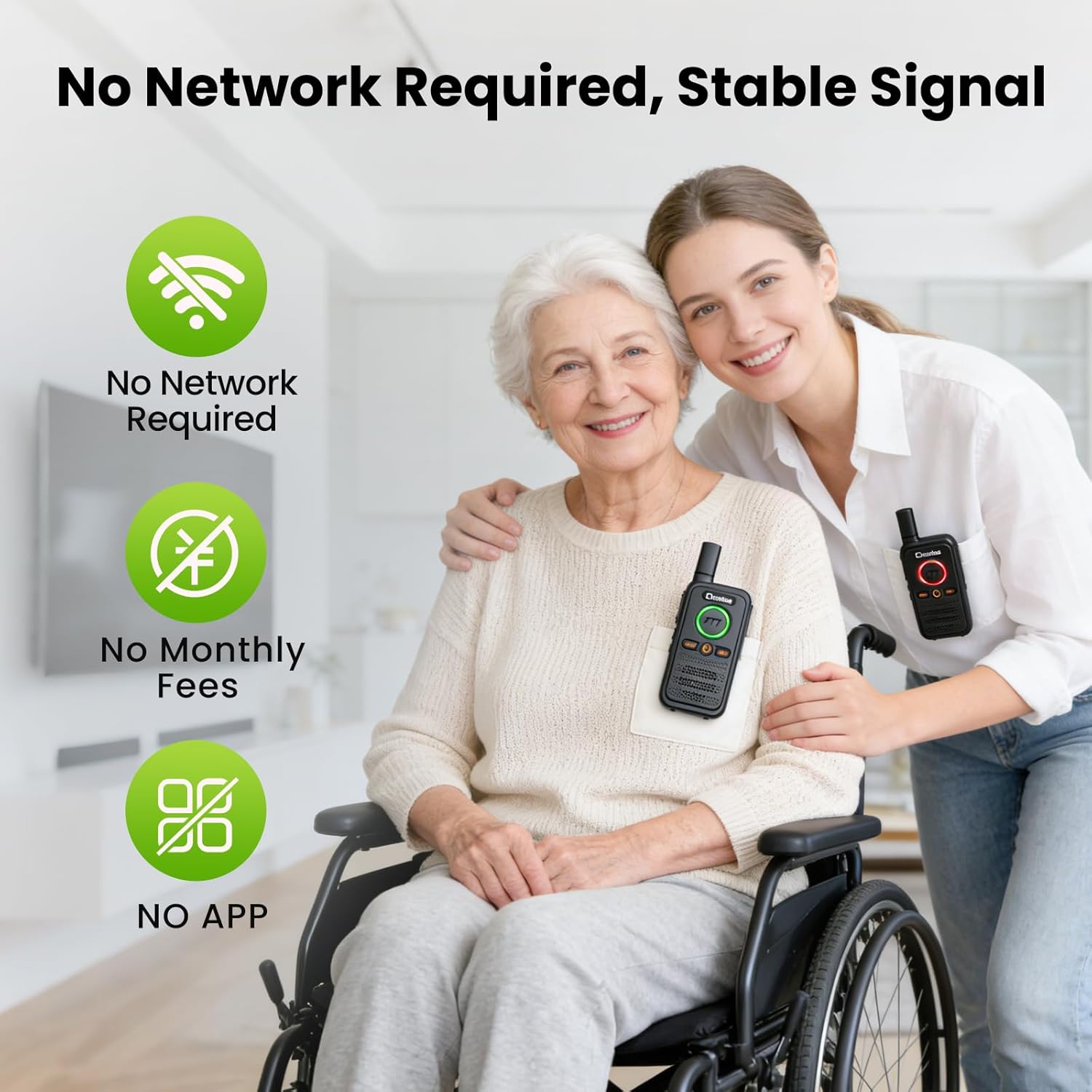 ChunHee Wireless Intercom System, 2 Way Voice Intercom for Home, 1.5-Mile Long Range, 16 Channels Portable Intercom with VOX & SOS Alarm, Easy Install Intercom for Elderly, Business & Basement - Image 9