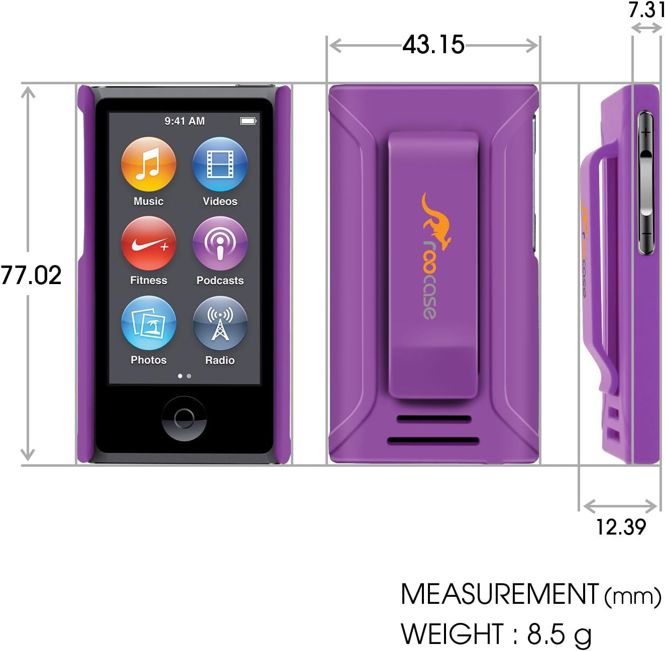 iPod Nano 7 Case - roocase Ultra Slim Fit (Purple) Shell Case Cover for Apple iPod Nano 7 (7th Generation)