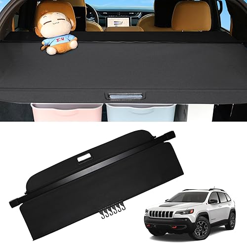 Sze Funda de carga para Jeep Cherokee 2019-2023, retráctil para maletero, color negro, protección de seguridad para equipaje, accesorios impermeables