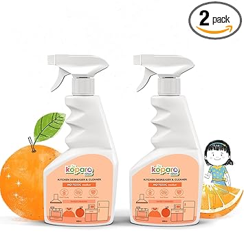 Koparo Kitchen Degreaser Cleaner | 400ml Pack of 2 | Removes Hard Stains | Used for Chimney, Microwave Ovens, Grills, Gas Stoves | Plant Based & Non-Toxic - image, photos