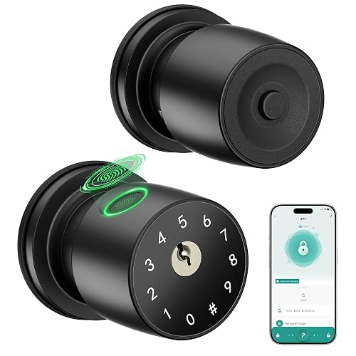 291Y 4-in-1 Smart Fingerprint Door Knob for Bedroom with App