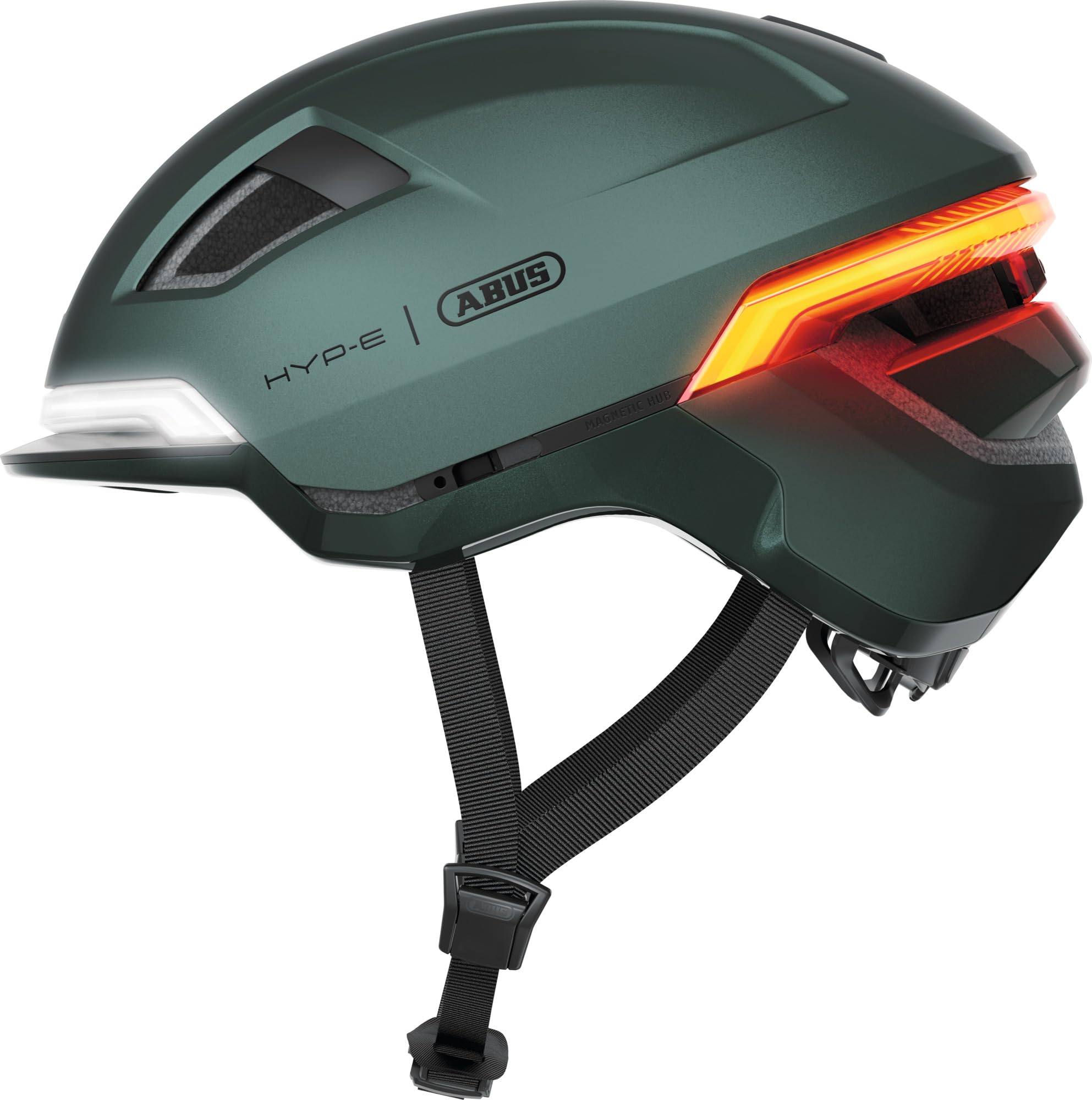 ABUS Casque de vélo HYP-E - Casque avec lumière Frontale, lumière arrière et lumière Clignotante - Convient Aussi pour Faire du vélo sur E-Bike et S-Pedelec - pour Jeunes et Adultes