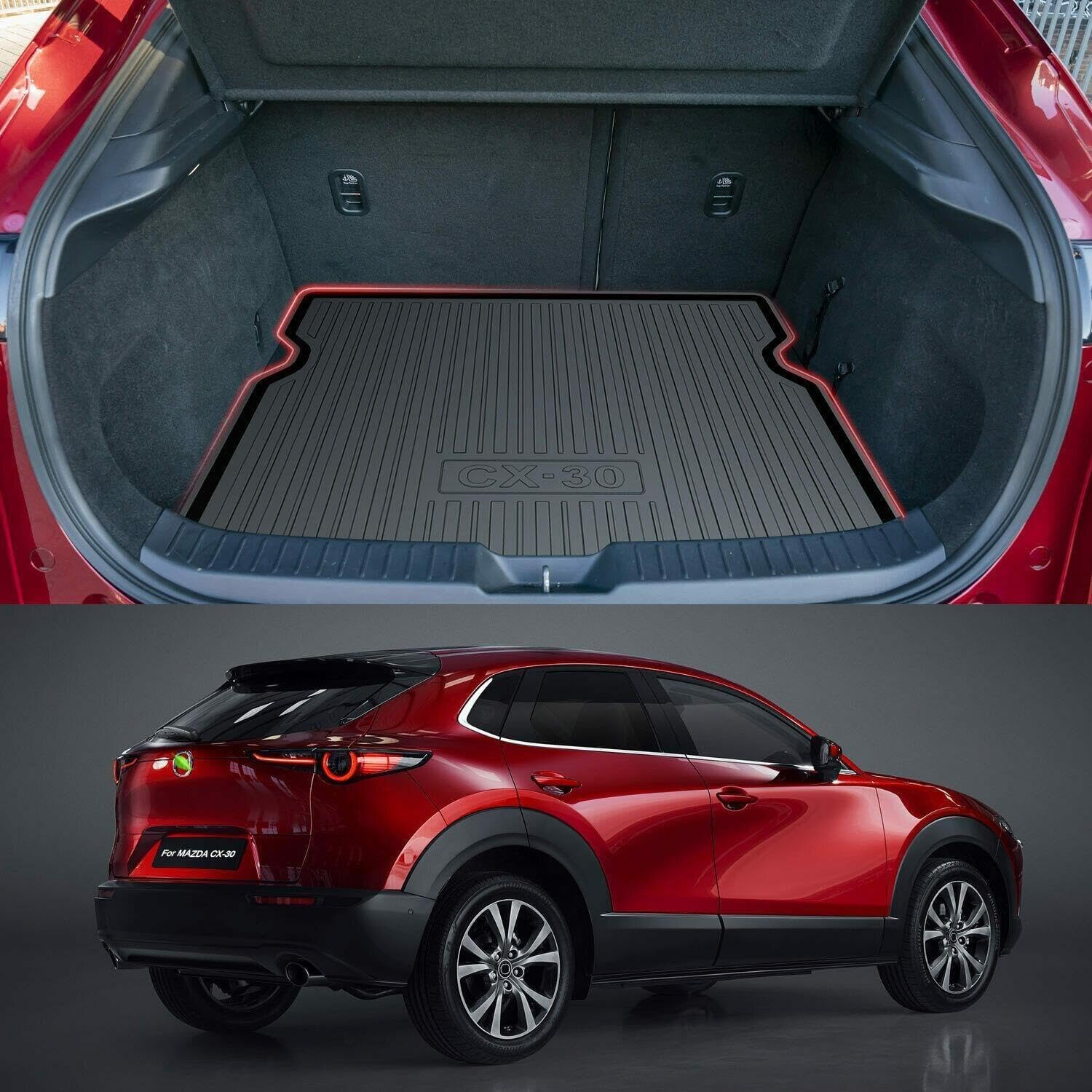 Premium Cargo Liner For Mazda CX-30 2020-2025 - Custom Fit, 100% Protection, TPE Material, Black, 3D Shaped - View #8