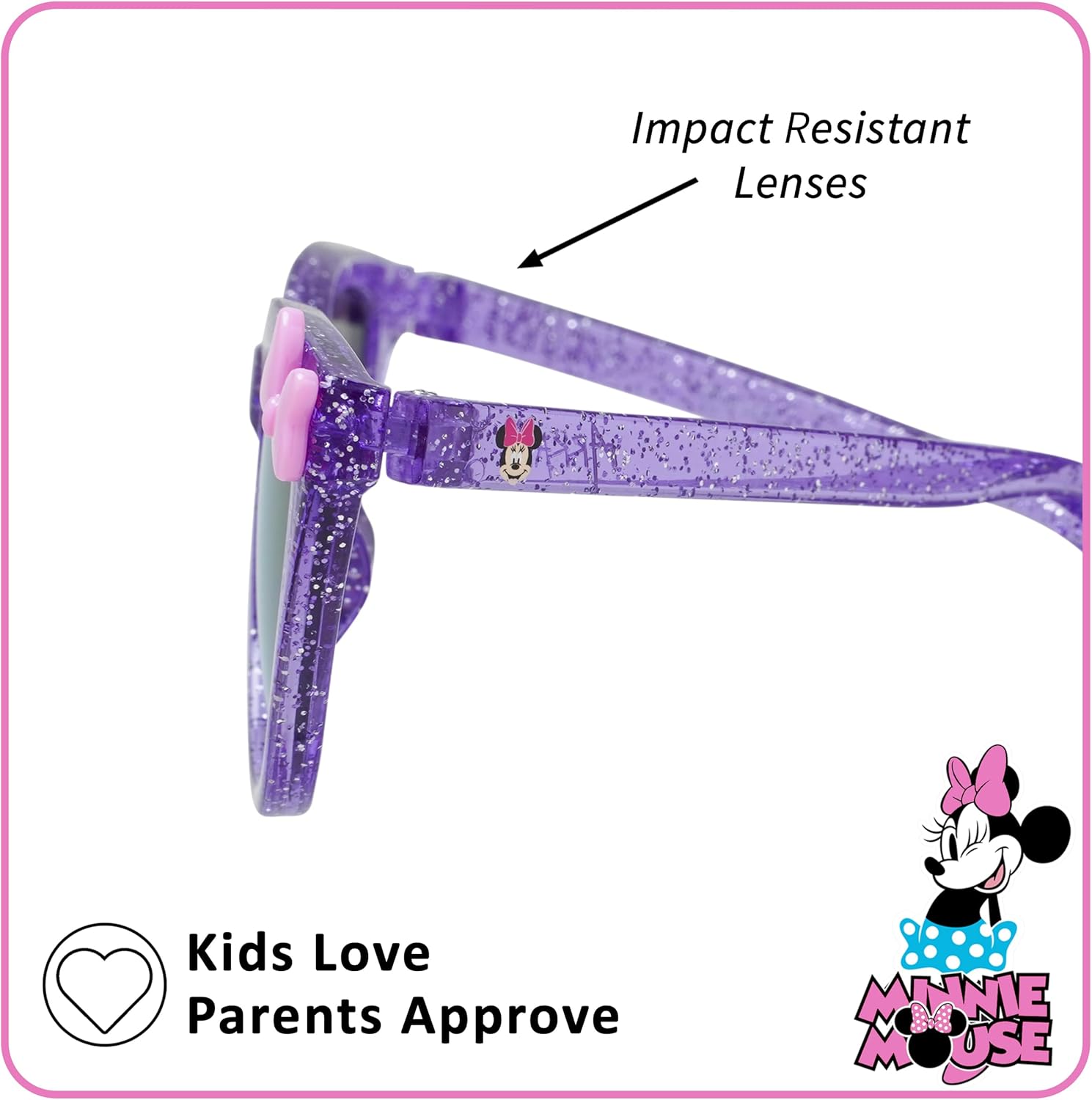 ARKAID Minnie Mouse Sunglasses for Kids | Blue Cat Eye Disney Shades | UV 400 | One Size Fits Most Kids