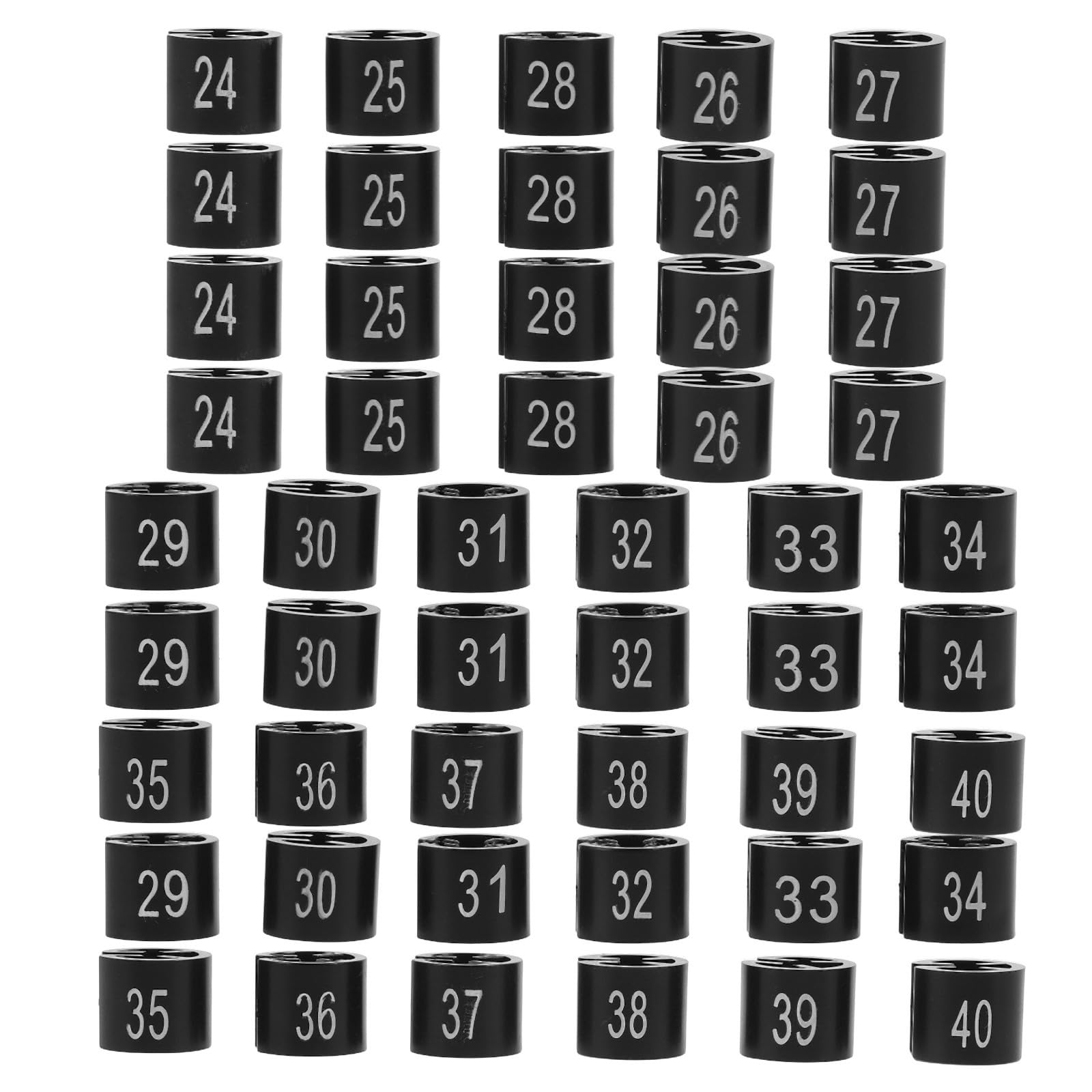Etiquetas de tallas para ropa POPETPOP con clips negros para perchas de tiendas, 170 uds.