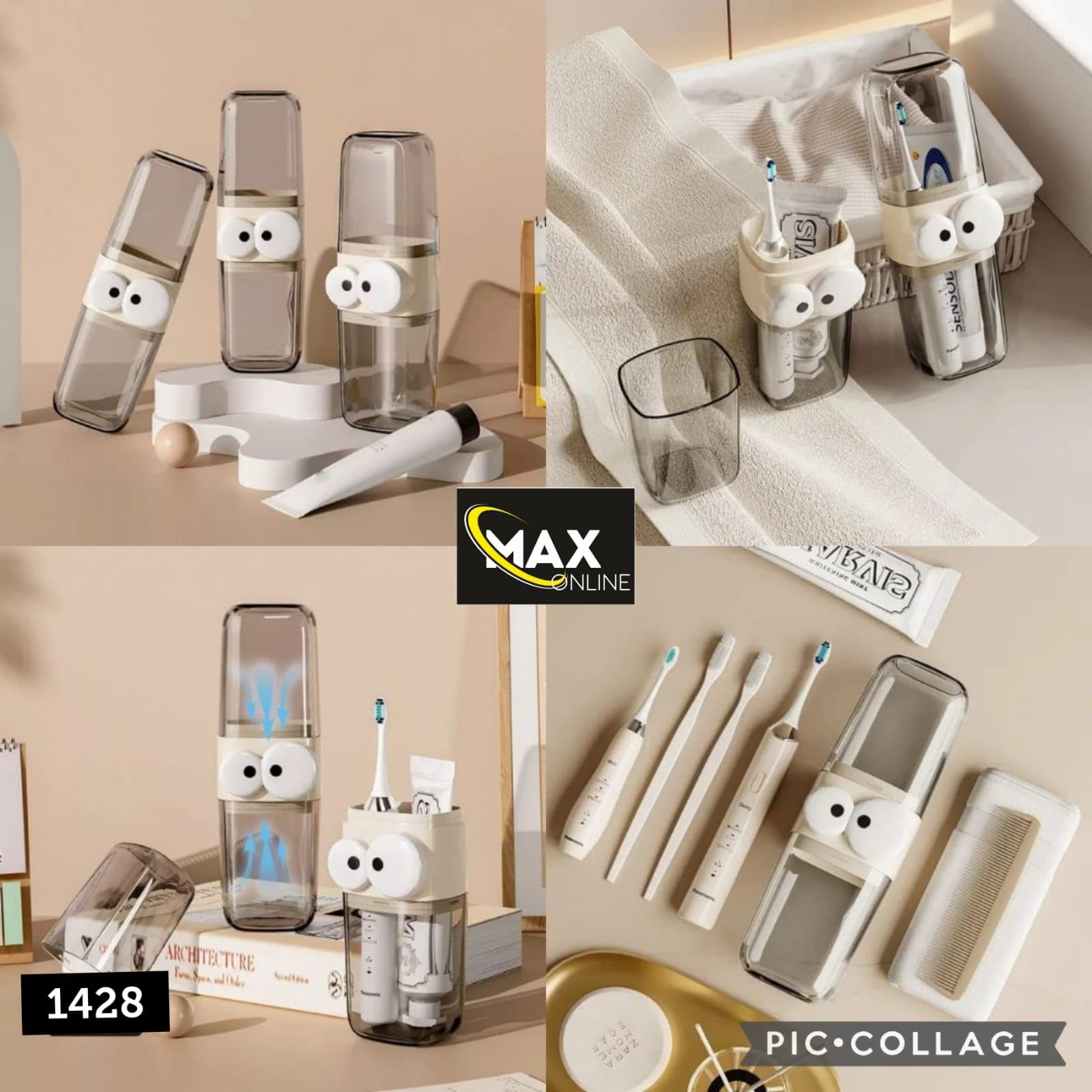 Prostuff.Inยฎ Stylish and Portable Tooth Brush Case Cover Travel Wash Cup, Teeth Cleaning Accessories Storage Suit Holder, Electric Toothbrush High Beauty Three-in-One Travel Gargle Cup 1pcs 3