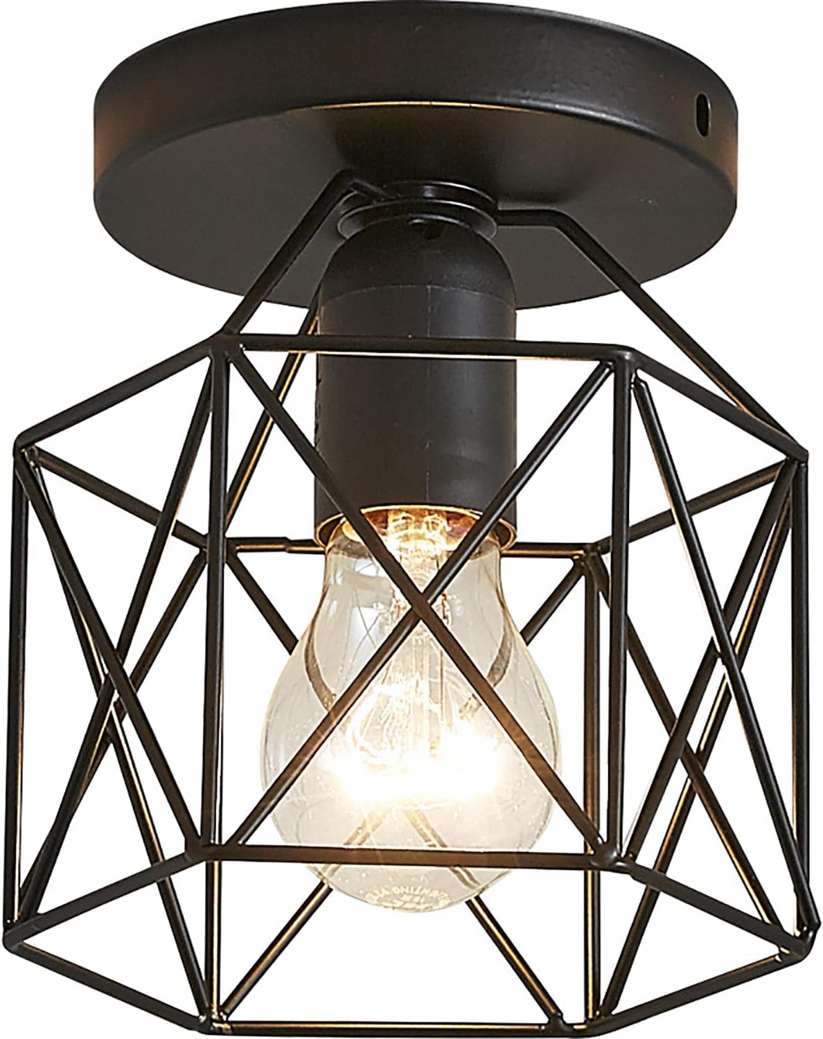 Hallway Light Fixtures Ceiling Mount, E26 Socket Retro Black Industrial