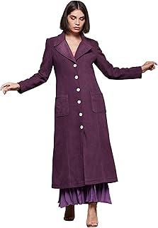 miss chase Women's Dark Mauve Solid V-Neck Full Sleeves Patched Pocket Polyester Button Down Jacket-picture-49