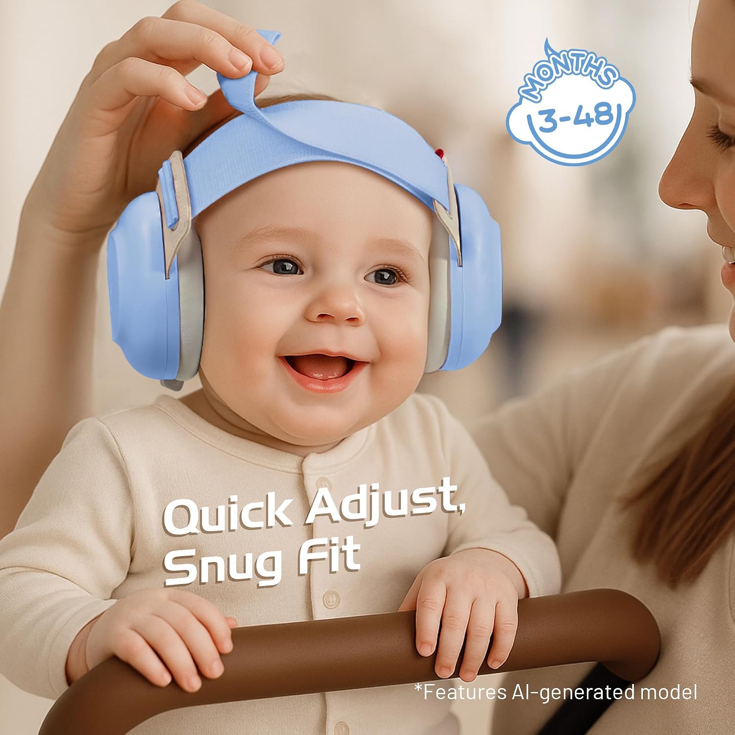 EZARC Baby Ear Muffs for Noise Protection – 25dB Noise Cancelling Headphones for Newborns, Infants & Toddlers (3–48 Months)