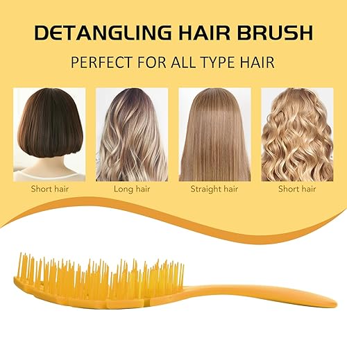 Miniatura 10 de CANDYBRUSH - Cepillo de pelo para niños y niñas, extremadamente suave TPEE para cabello fino, desenredante en forma de hojas, cepillos ventilados