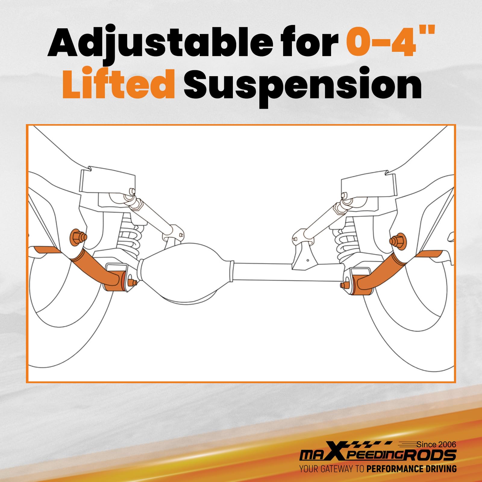 maXpeedingrods 2x Bras de Suspension pour Jeep Wrangler TJ, Cherokee XJ/ZJ | Pour Cherokee Xj 1984–2001, Grand Cherokee Zj 1993–1998, Convient Aux VéHicules Avec Une SuréLéVation De 0 à 10 Cm.