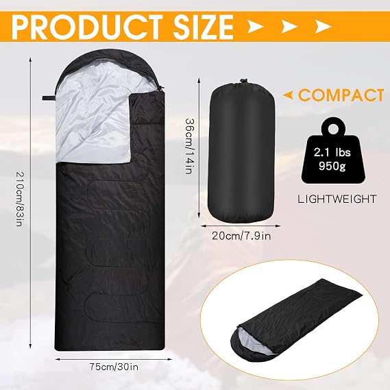 Macarrie 10 Pcs Bulk Sleeping Bags for Adults 0 Degree Waterproof Emergency Sleeping Bags with Compression Sack for Camping Hiking Backpacking Outdoor Activities