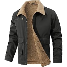HYPESTFIT Mens Winter Jackets Sherpa Fleece Lined Warm Cargo Trucker Coat Multi Pocket