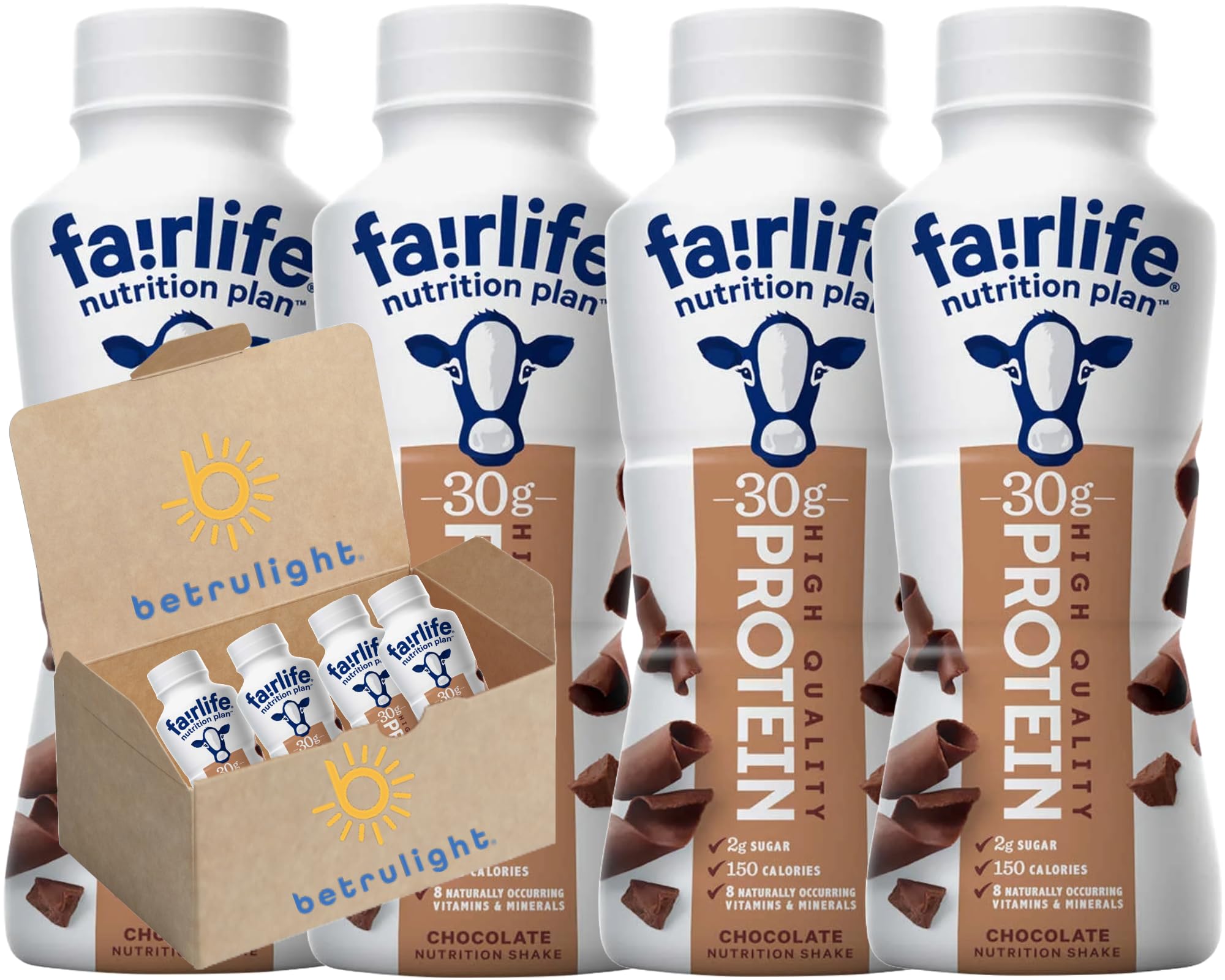 Ready to Drink Fairlife Protein Shakes |Nutrition Plan Protein Shake | Chocolate, Vanilla, Strawberry | Core Power Elite |Fair life Protein Shakes Variety Pack |11.5 Fl Oz Pack of 4| Every Order is Elegantly Packaged in a Signature BETRULIGHT Branded Box!