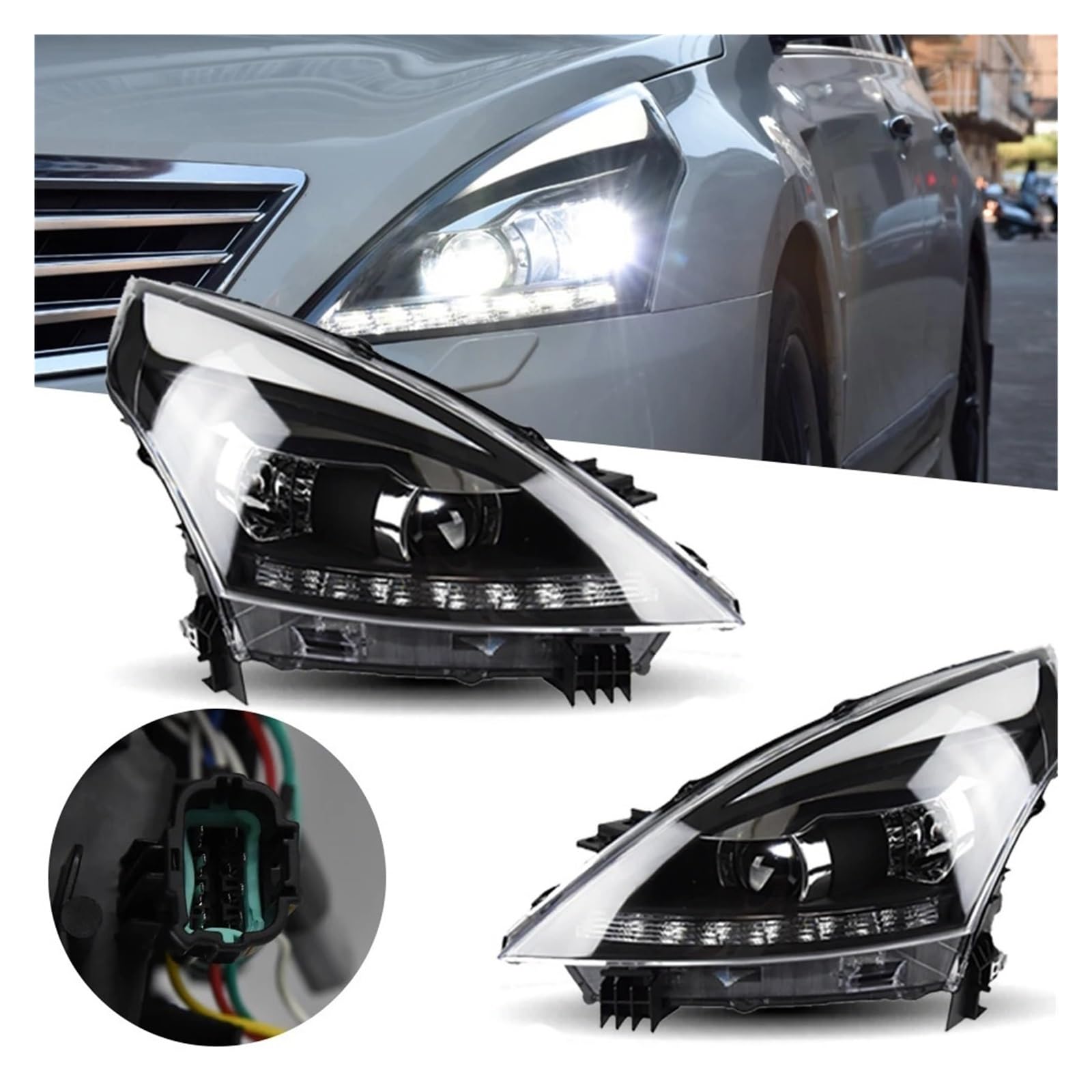Lampada Fanale Posteriore Faro Per Teana Fari A LED 2009-2012 Altima Testa Della Lampada Car Styling DRL per il Segnale Lente Del Proiettore Accessori Auto Anteriore(Headlight)